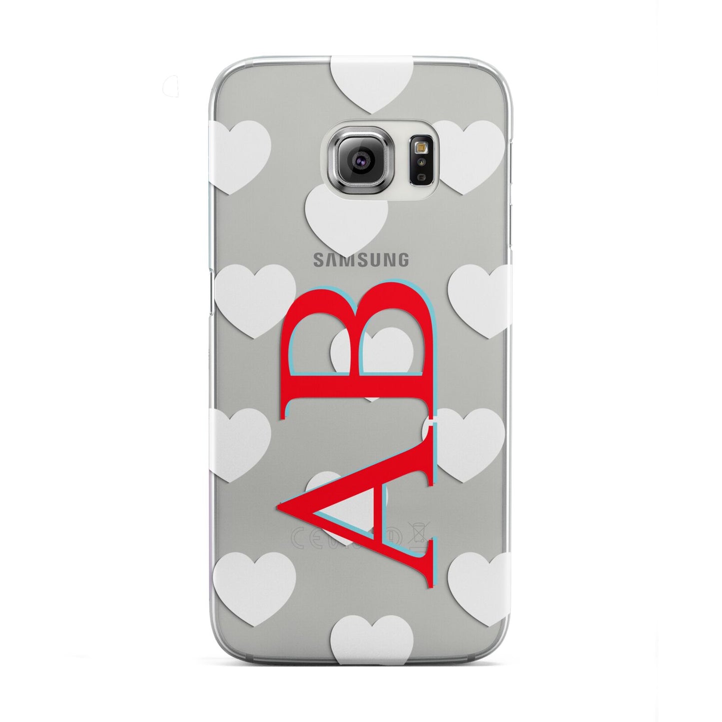 Heart Print Initials Samsung Galaxy S6 Edge Case