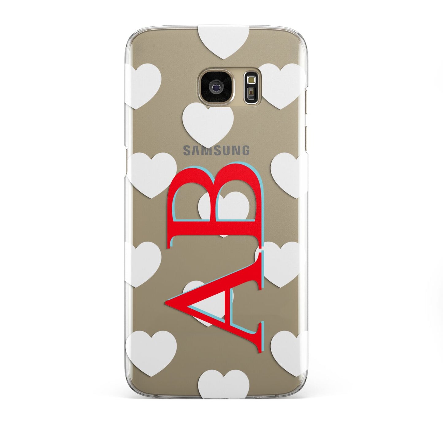 Heart Print Initials Samsung Galaxy S7 Edge Case