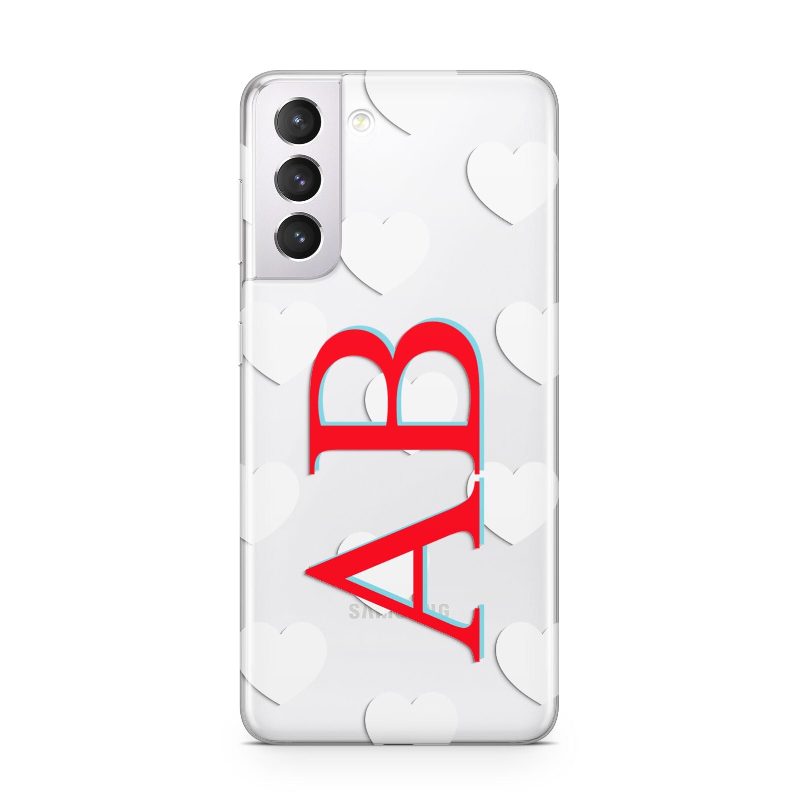 Heart Print Initials Samsung S21 Case