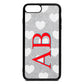 Heart Print Initials Silver Pebble Leather iPhone 8 Plus Case