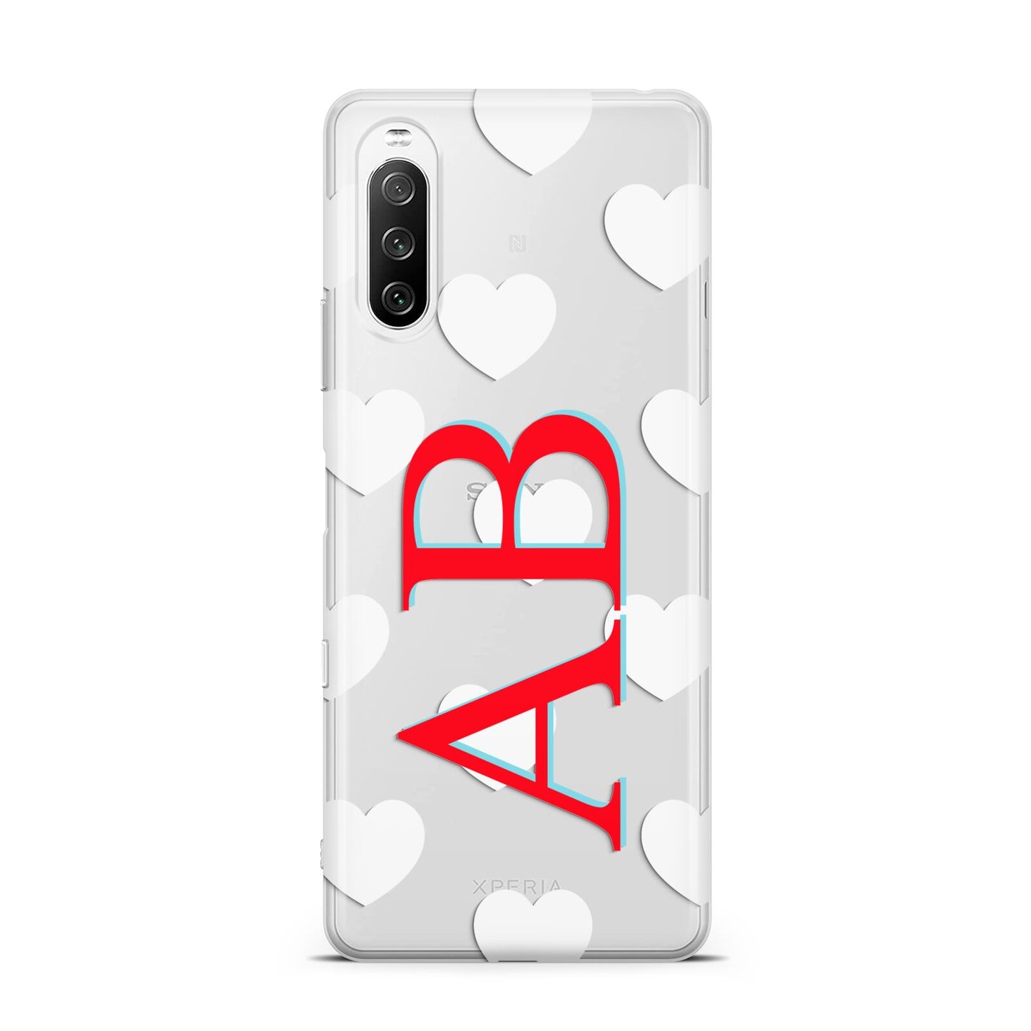 Heart Print Initials Sony Xperia 10 III Case