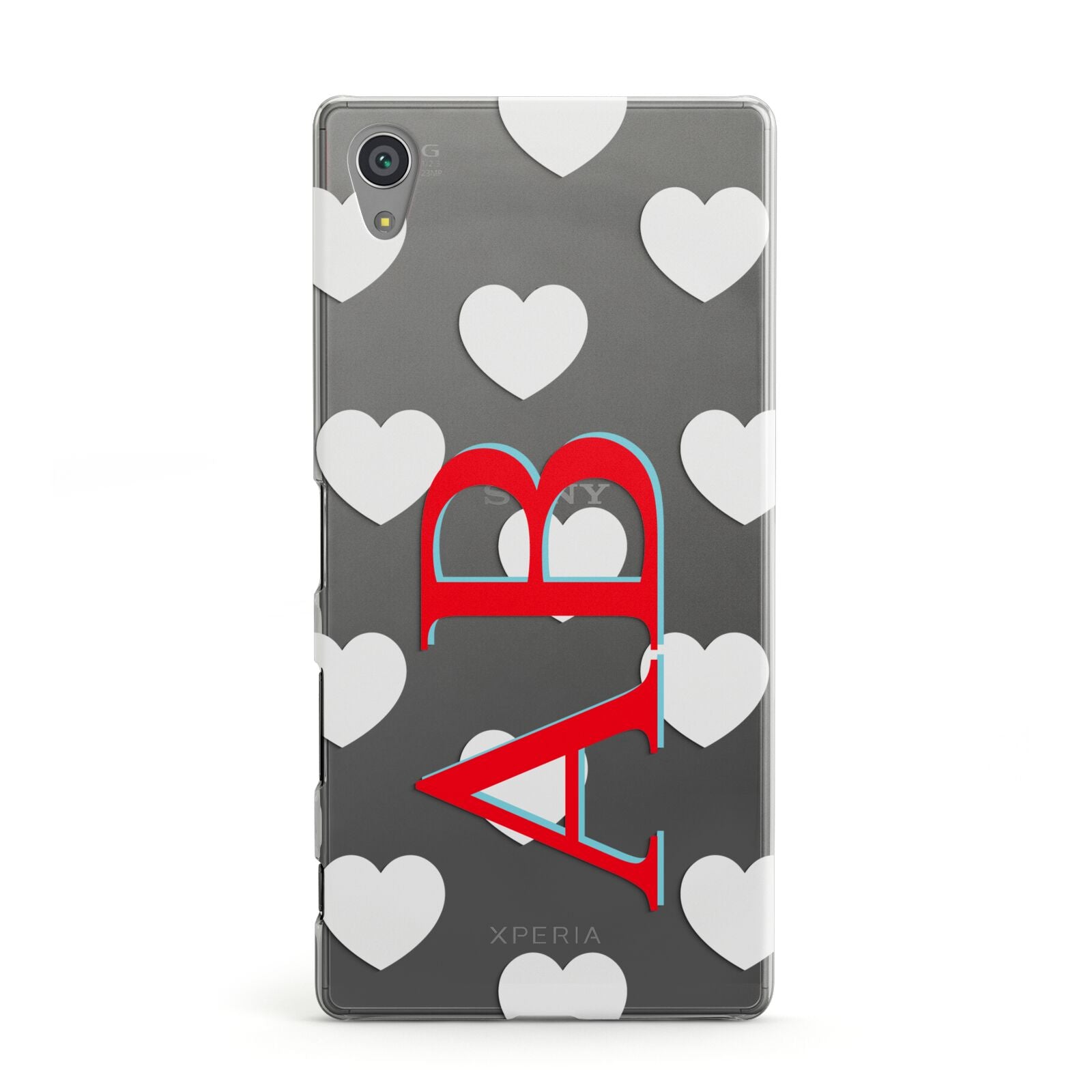 Heart Print Initials Sony Xperia Case