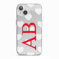 Heart Print Initials iPhone 13 TPU Impact Case with White Edges