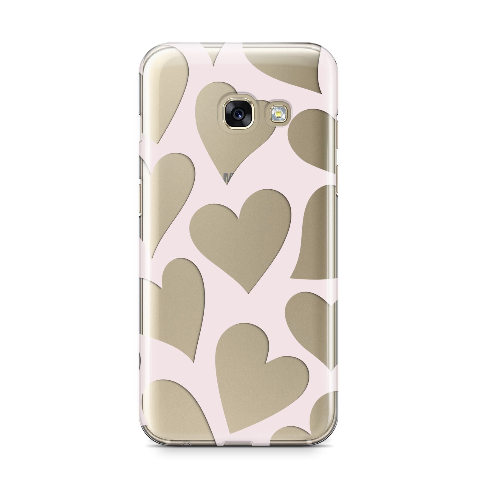 Heart Samsung Galaxy A3 2017 Case on gold phone