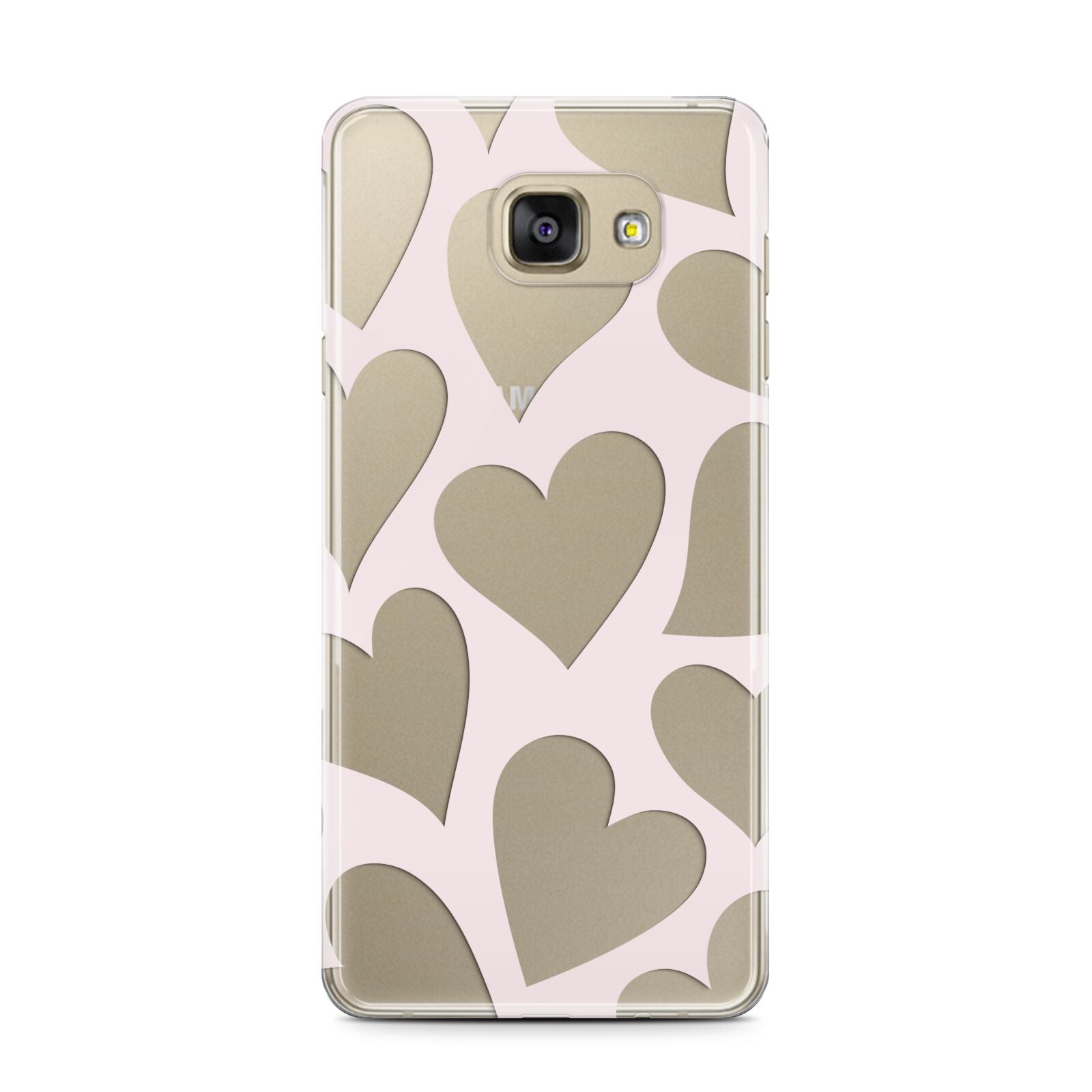 Heart Samsung Galaxy A7 2016 Case on gold phone