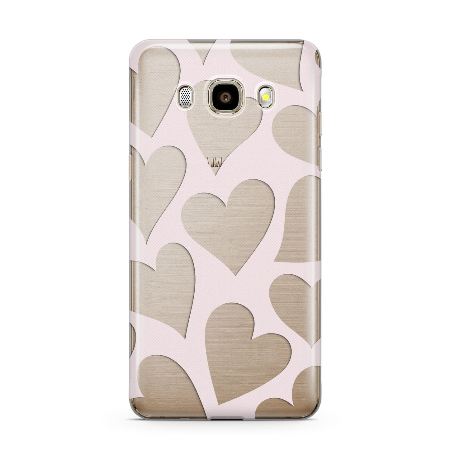 Heart Samsung Galaxy J7 2016 Case on gold phone