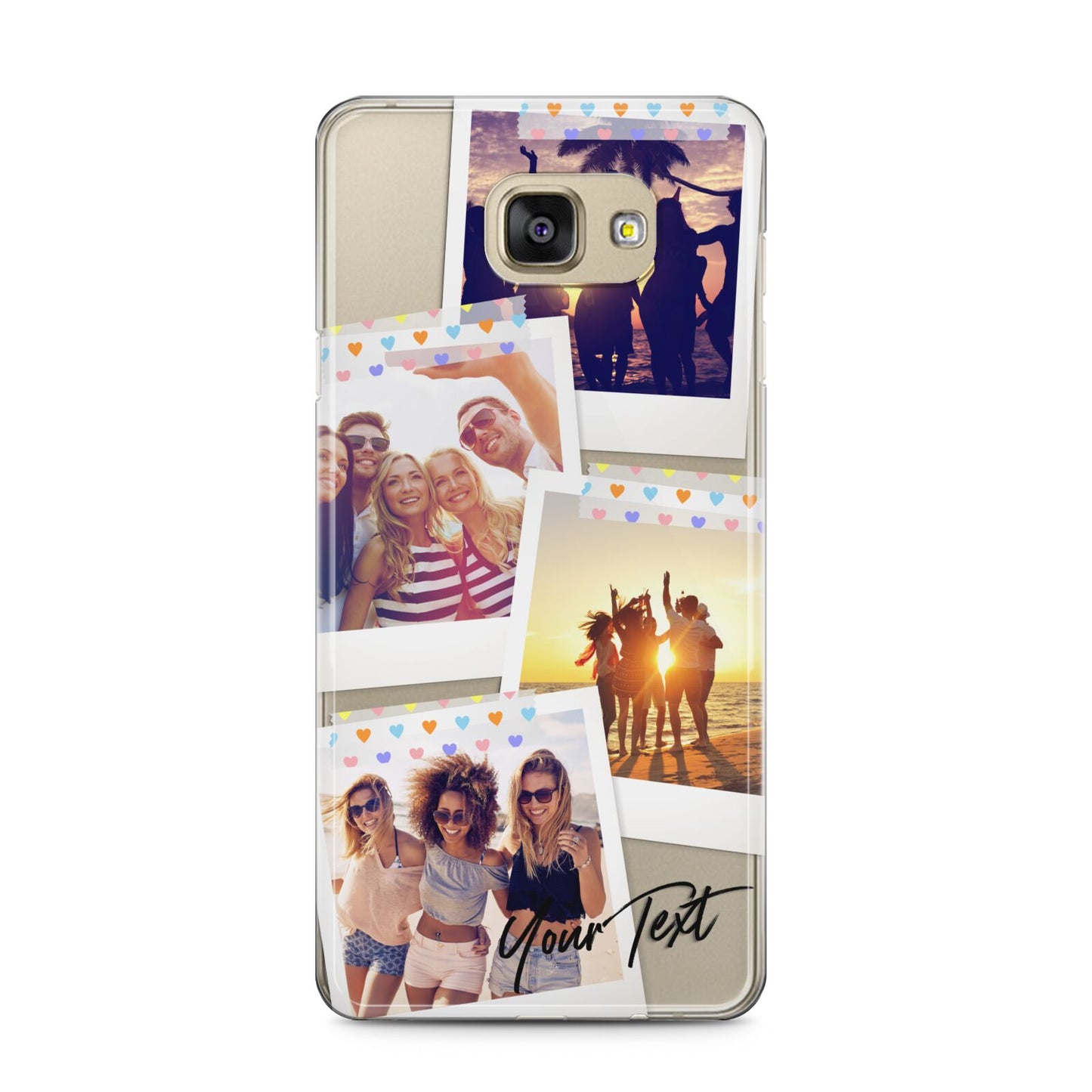 Heart Tape Photo with Text Samsung Galaxy A5 2016 Case on gold phone