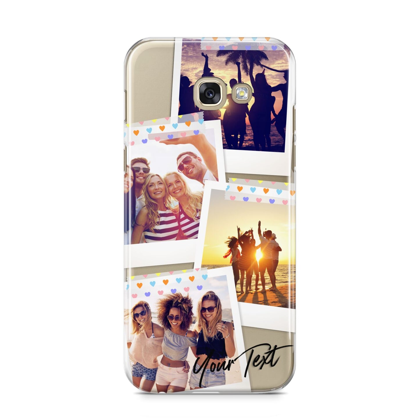 Heart Tape Photo with Text Samsung Galaxy A5 2017 Case on gold phone