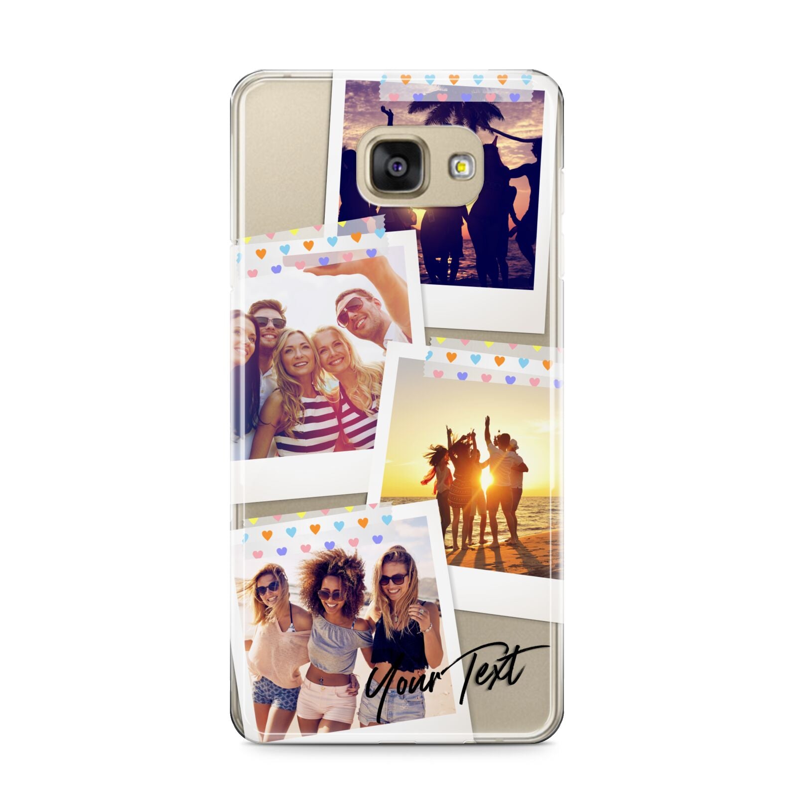 Heart Tape Photo with Text Samsung Galaxy A9 2016 Case on gold phone