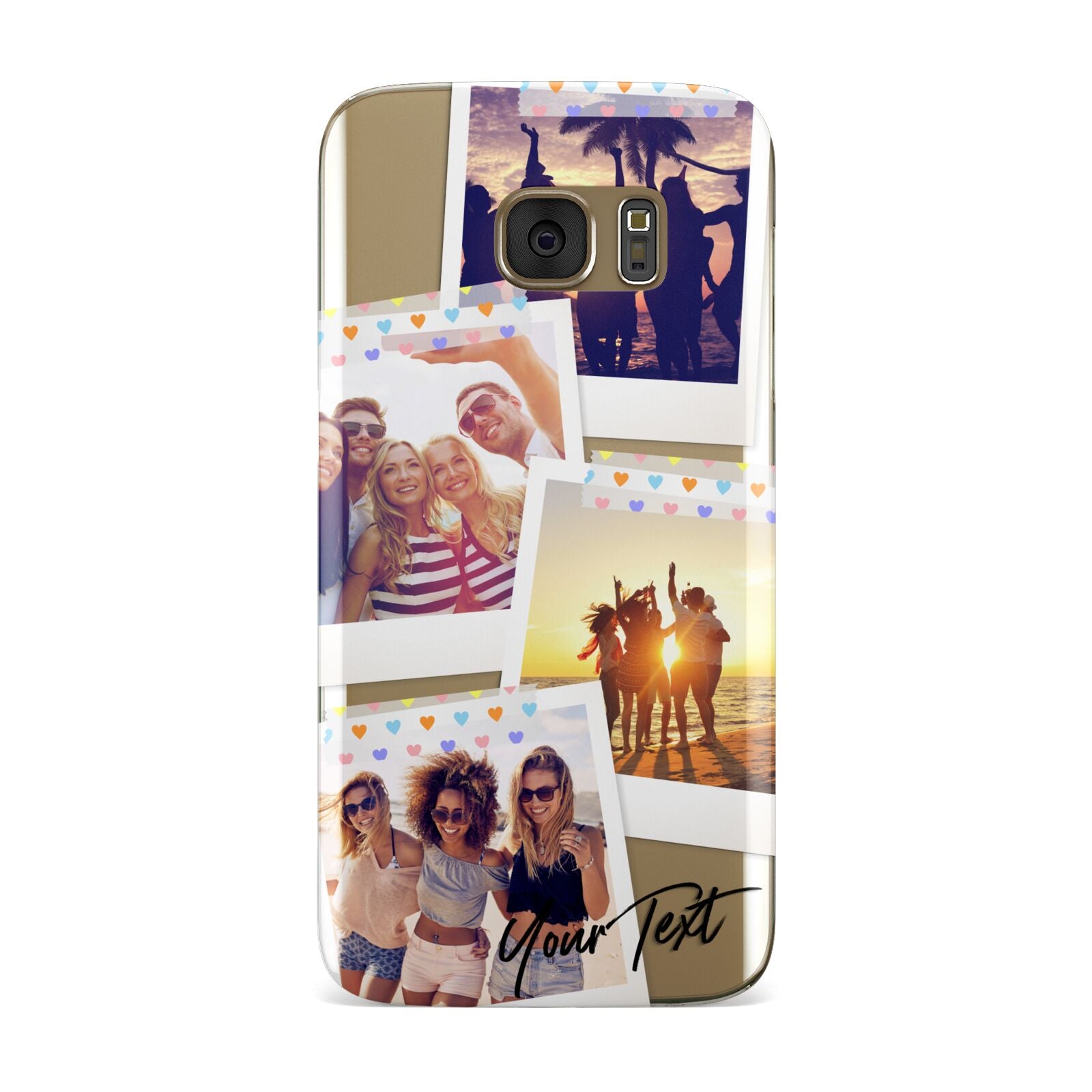 Heart Tape Photo with Text Samsung Galaxy Case