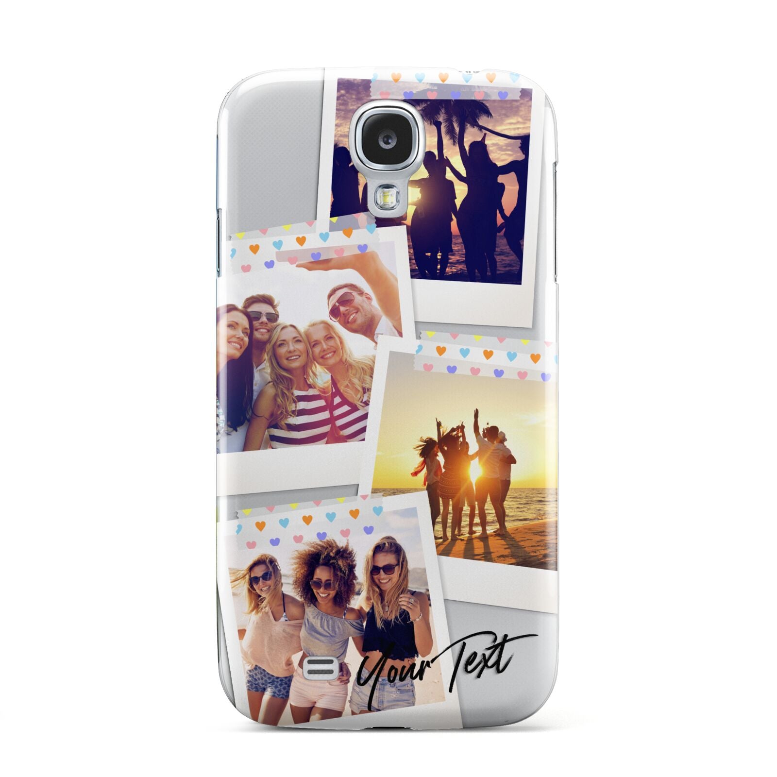 Heart Tape Photo with Text Samsung Galaxy S4 Case