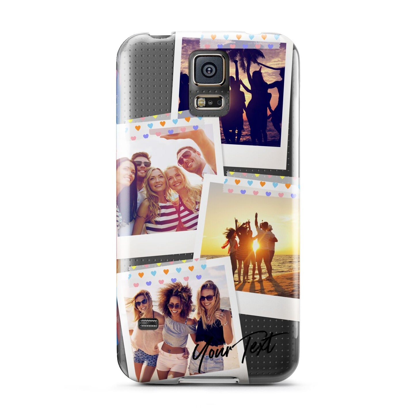 Heart Tape Photo with Text Samsung Galaxy S5 Case