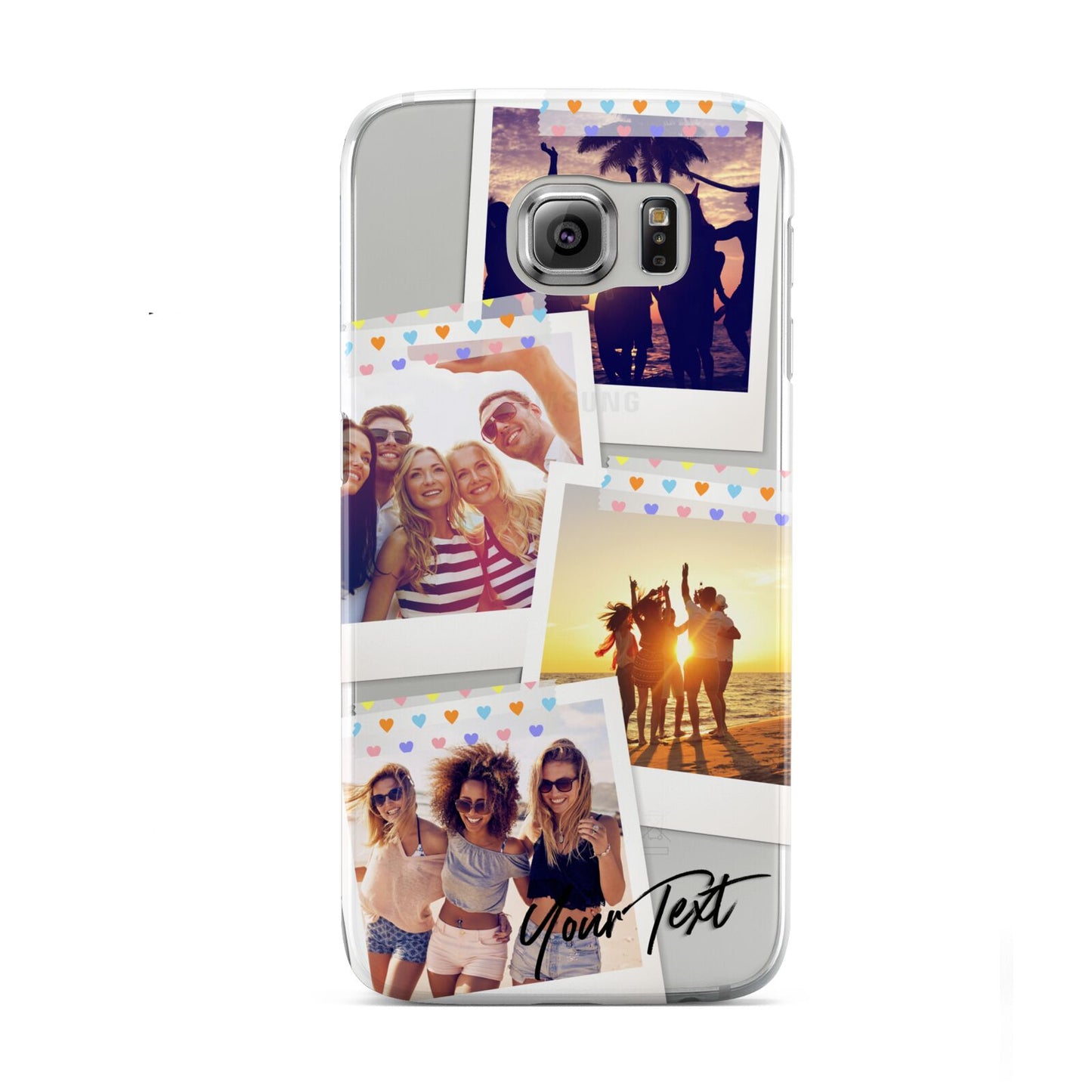 Heart Tape Photo with Text Samsung Galaxy S6 Case