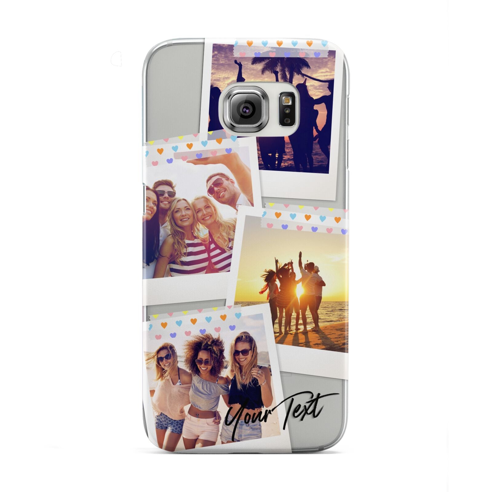 Heart Tape Photo with Text Samsung Galaxy S6 Edge Case