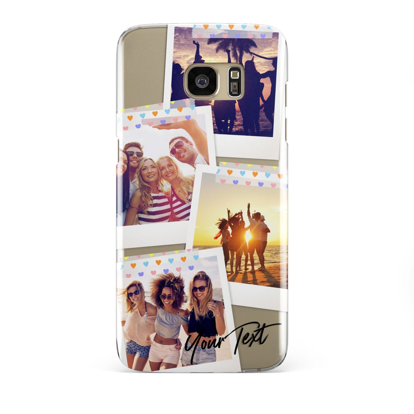 Heart Tape Photo with Text Samsung Galaxy S7 Edge Case