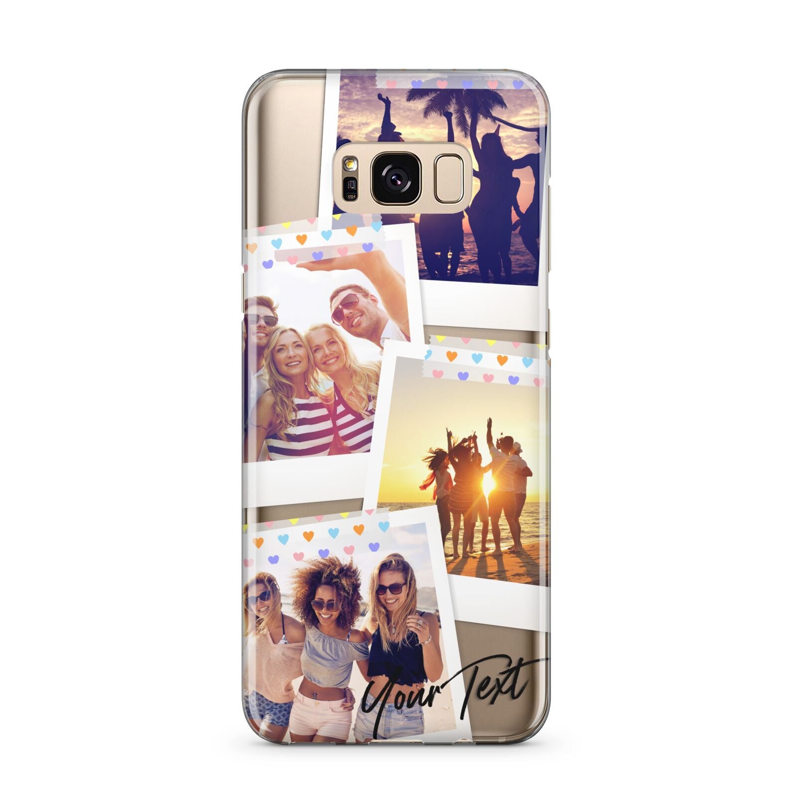 Heart Tape Photo with Text Samsung Galaxy S8 Plus Case