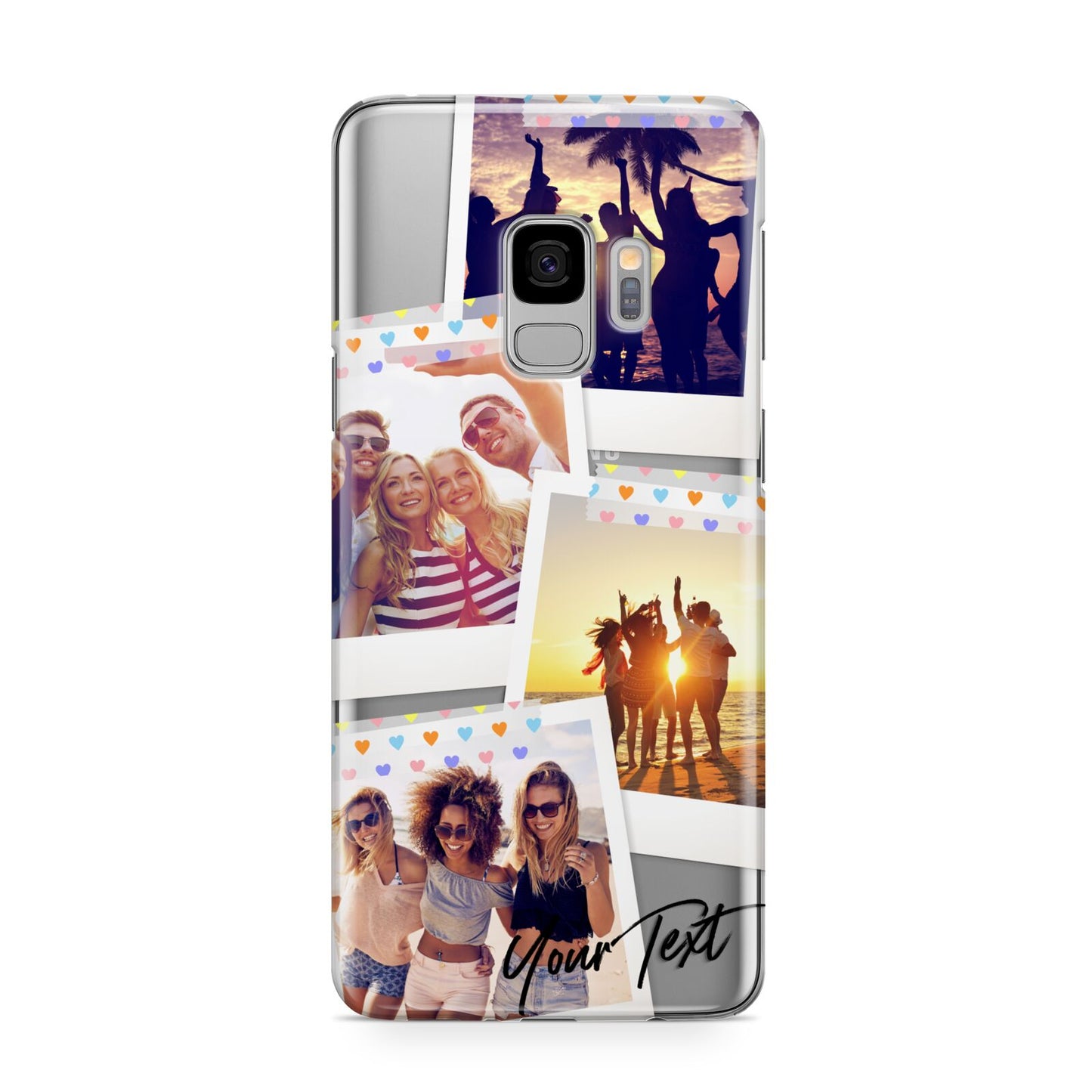 Heart Tape Photo with Text Samsung Galaxy S9 Case