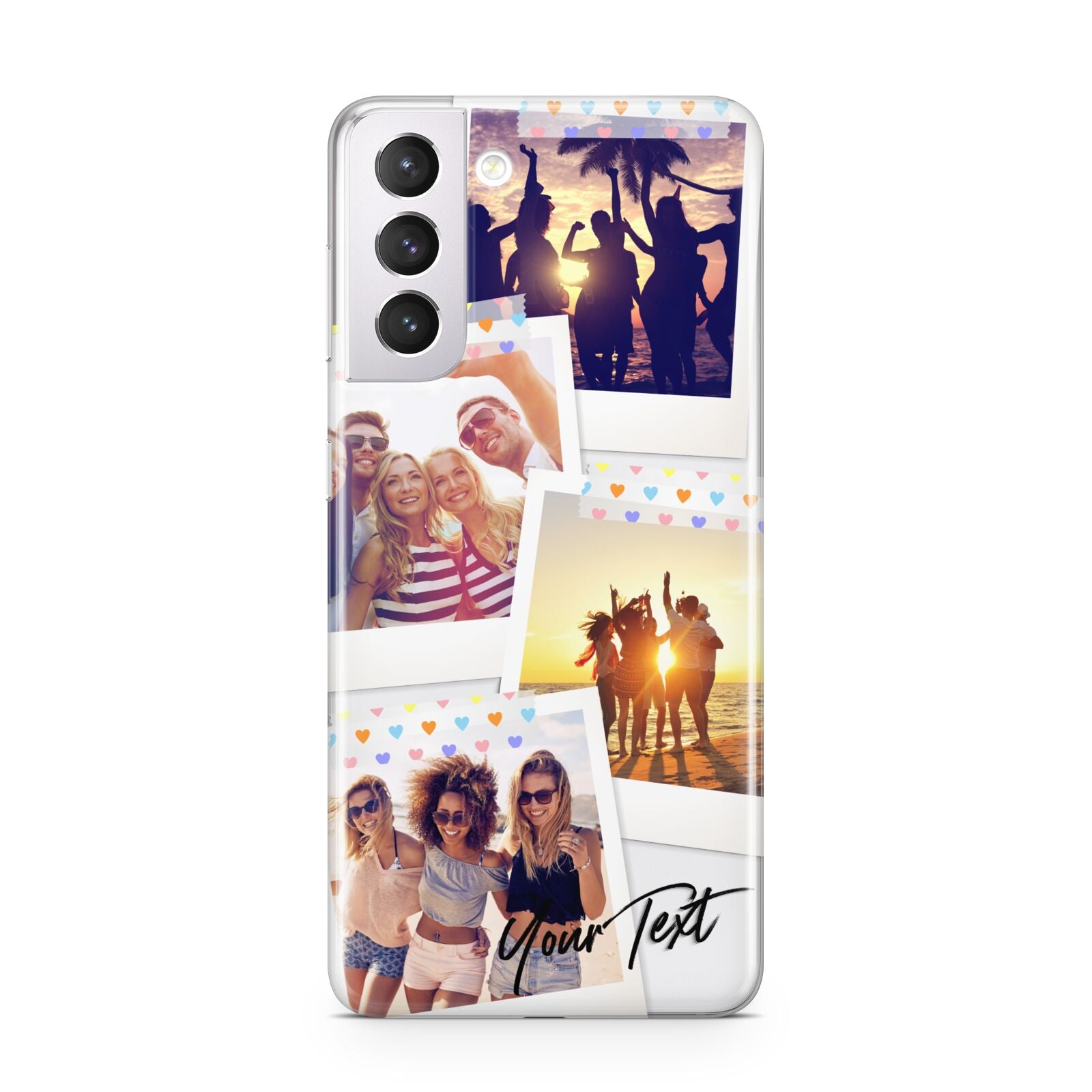 Heart Tape Photo with Text Samsung S21 Case