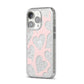 Heart iPhone 14 Pro Glitter Tough Case Silver Angled Image