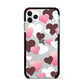 Hearts Apple iPhone 11 Pro Max in Silver with Black Impact Case