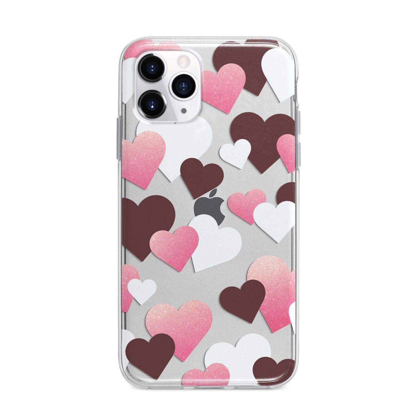 Hearts Apple iPhone 11 Pro Max in Silver with Bumper Case