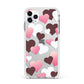 Hearts Apple iPhone 11 Pro Max in Silver with White Impact Case