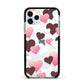 Hearts Apple iPhone 11 Pro in Silver with Black Impact Case