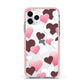 Hearts Apple iPhone 11 Pro in Silver with Pink Impact Case