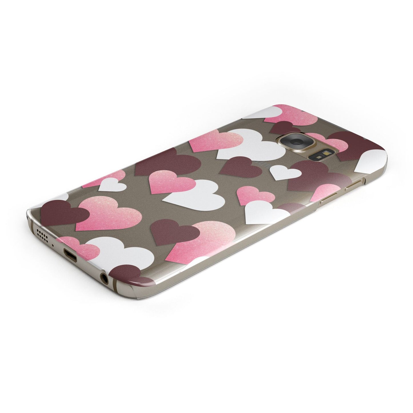 Hearts Protective Samsung Galaxy Case Angled Image