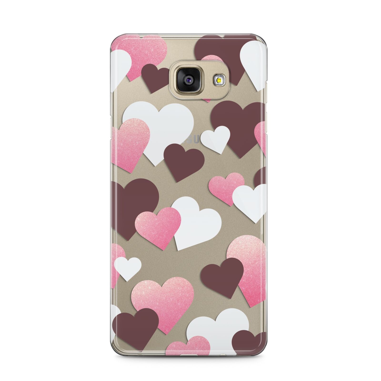 Hearts Samsung Galaxy A5 2016 Case on gold phone