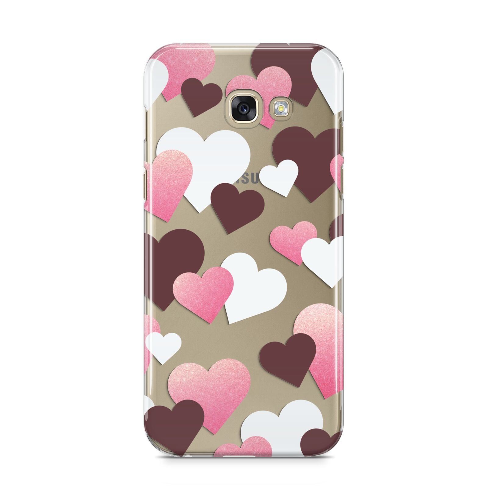 Hearts Samsung Galaxy A5 2017 Case on gold phone