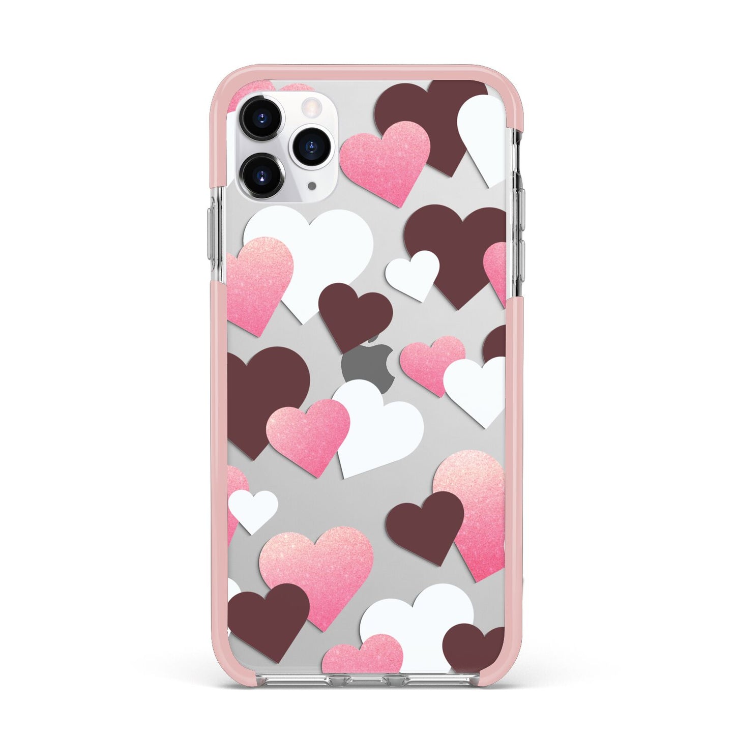 Hearts iPhone 11 Pro Max Impact Pink Edge Case