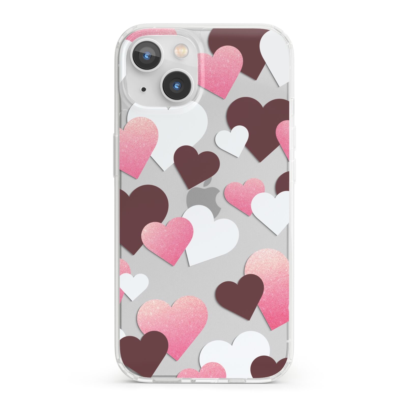 Hearts iPhone 13 Clear Bumper Case
