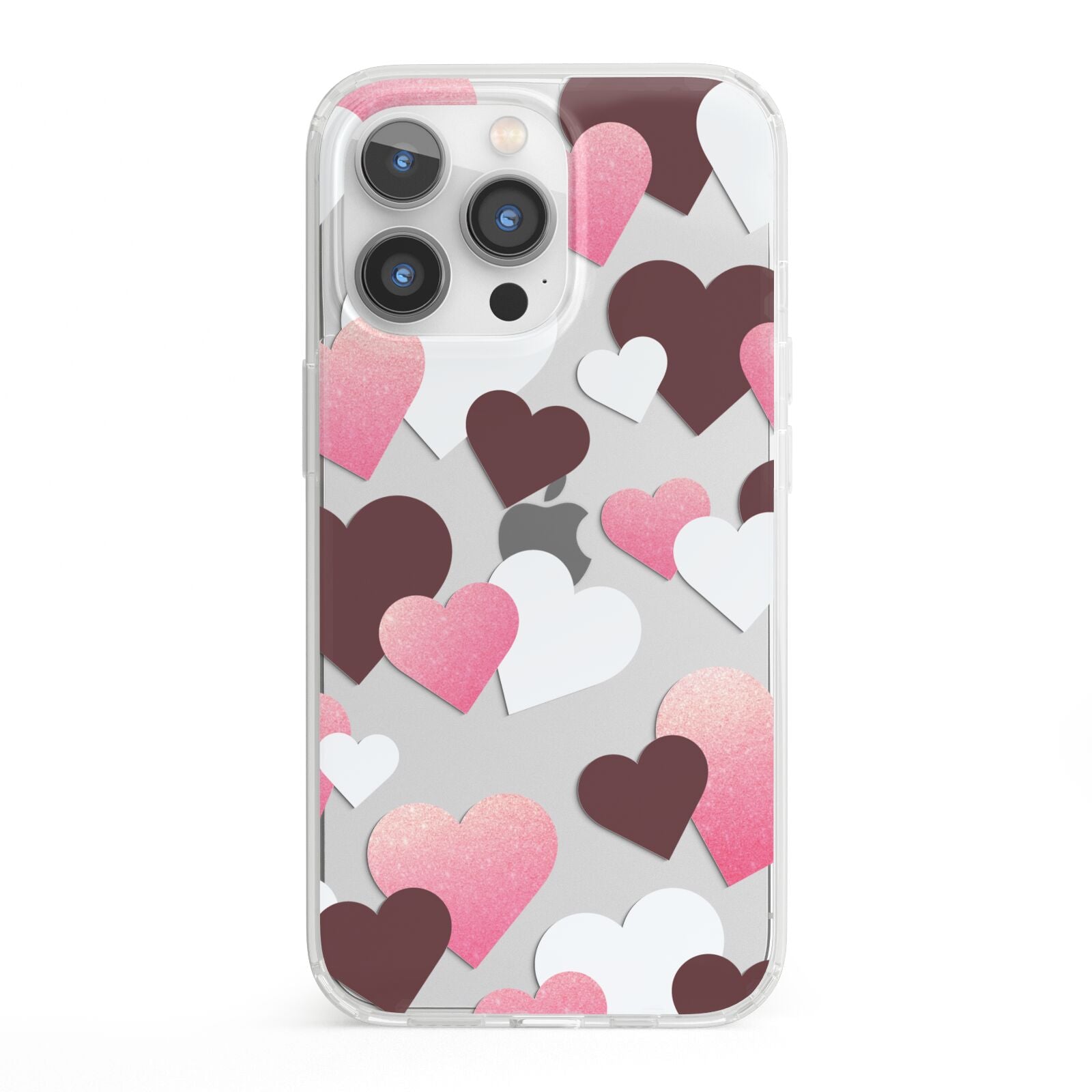 Hearts iPhone 13 Pro Clear Bumper Case