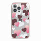 Hearts iPhone 13 Pro TPU Impact Case with Pink Edges