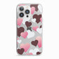 Hearts iPhone 13 Pro TPU Impact Case with White Edges