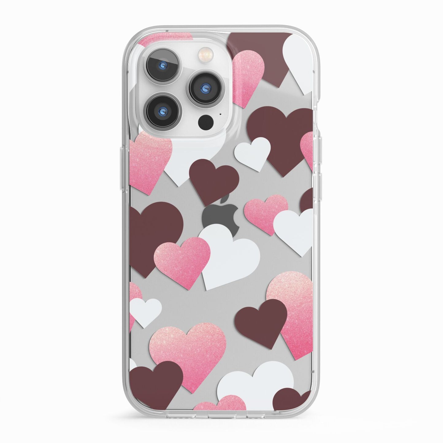 Hearts iPhone 13 Pro TPU Impact Case with White Edges