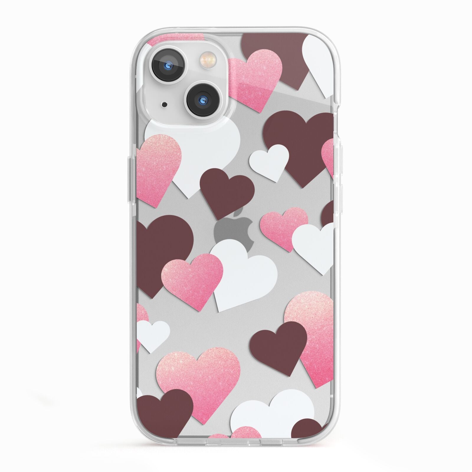 Hearts iPhone 13 TPU Impact Case with White Edges