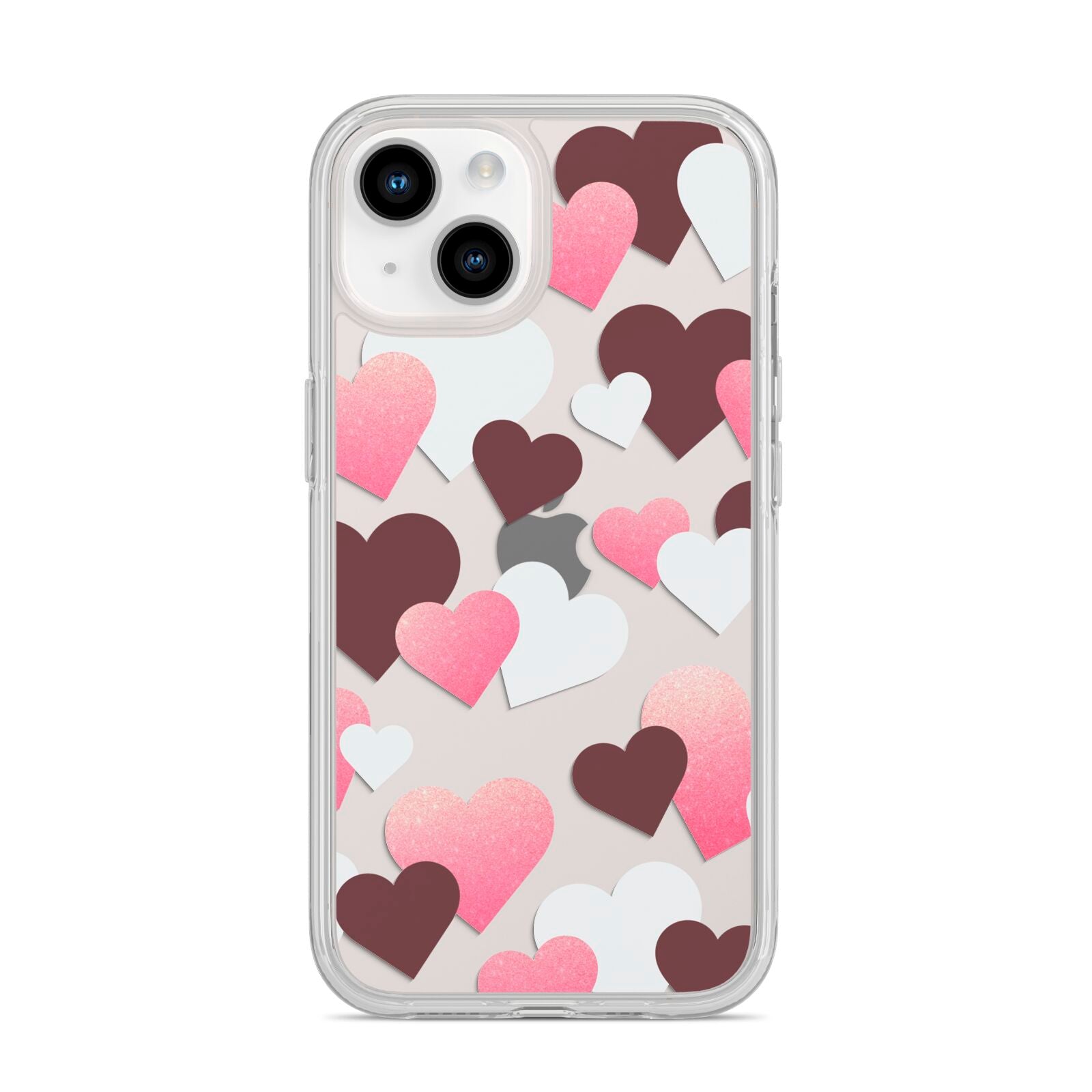 Hearts iPhone 14 Clear Tough Case Starlight