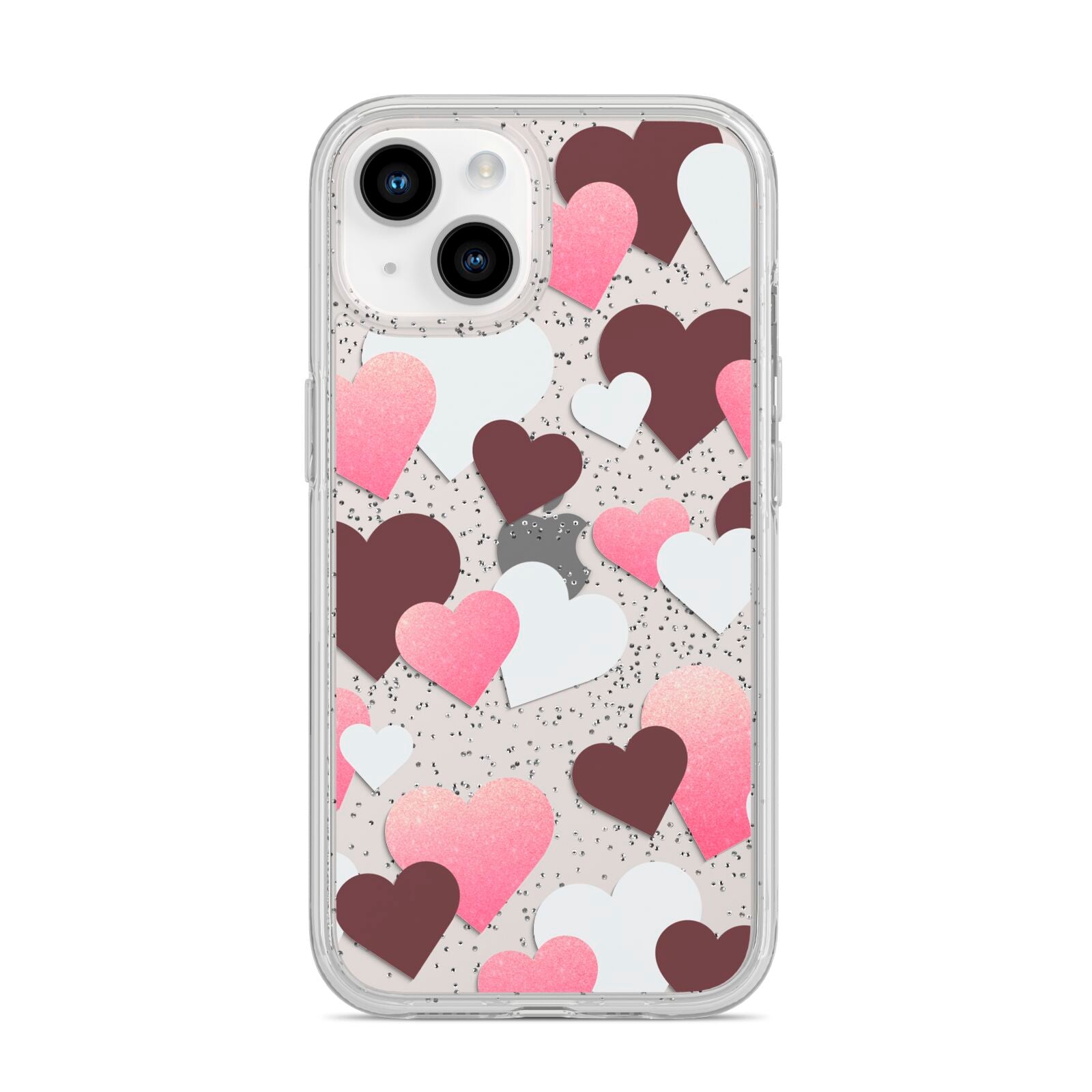 Hearts iPhone 14 Glitter Tough Case Starlight