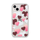 Hearts iPhone 14 Plus Clear Tough Case Starlight