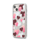 Hearts iPhone 14 Plus Glitter Tough Case Starlight Angled Image