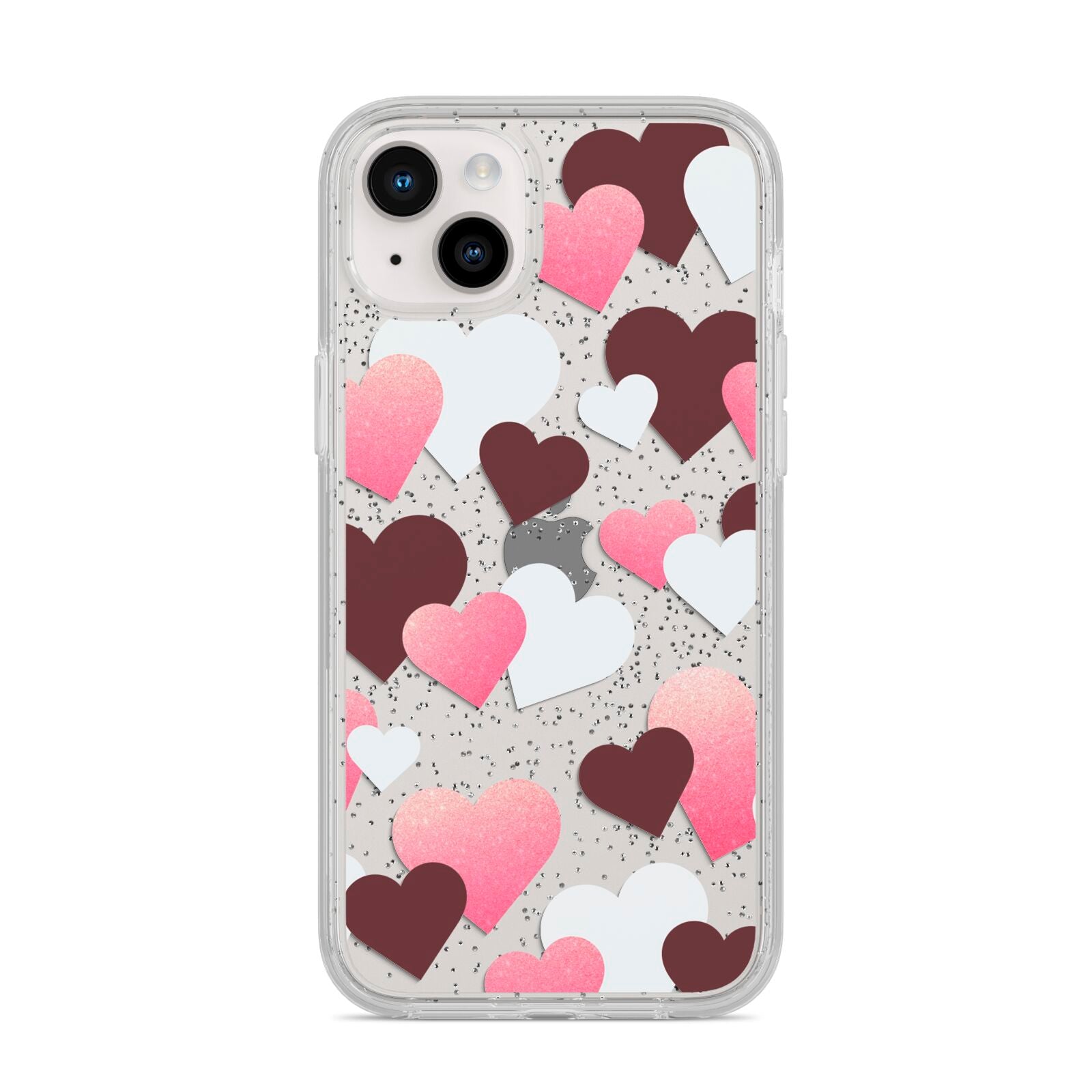 Hearts iPhone 14 Plus Glitter Tough Case Starlight
