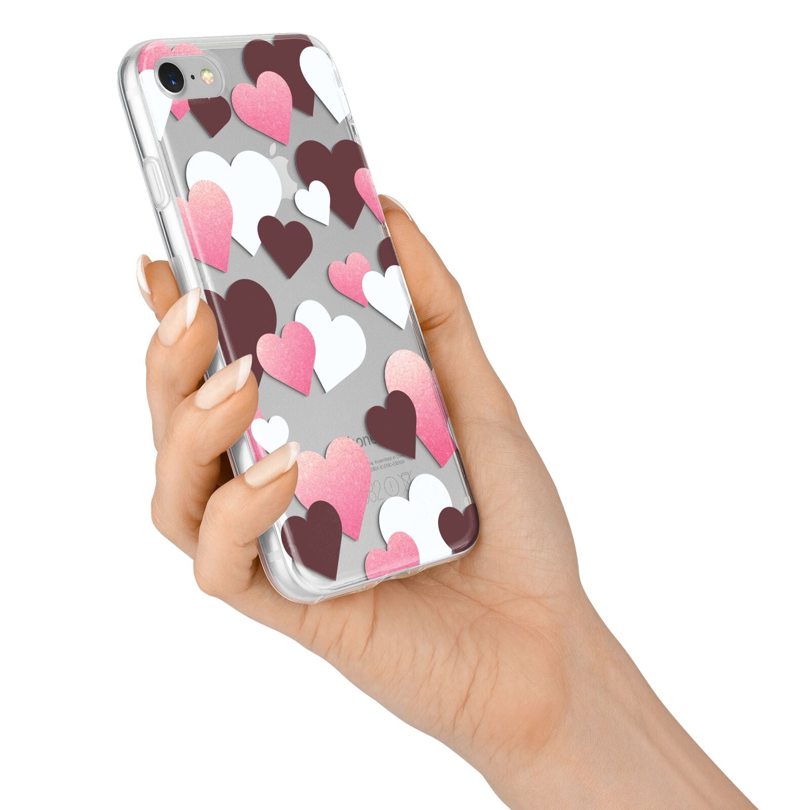 Hearts iPhone 7 Bumper Case on Silver iPhone Alternative Image
