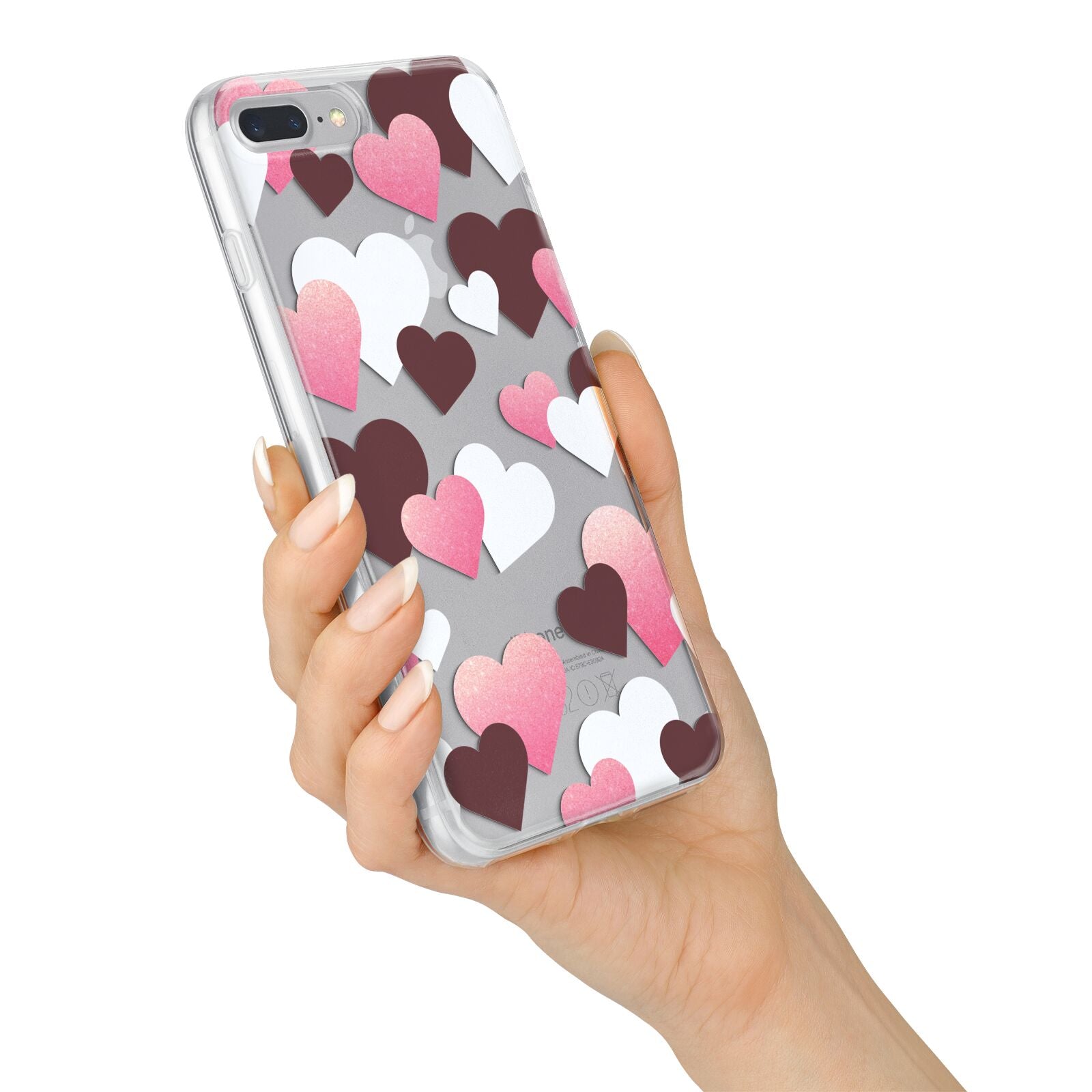 Hearts iPhone 7 Plus Bumper Case on Silver iPhone Alternative Image