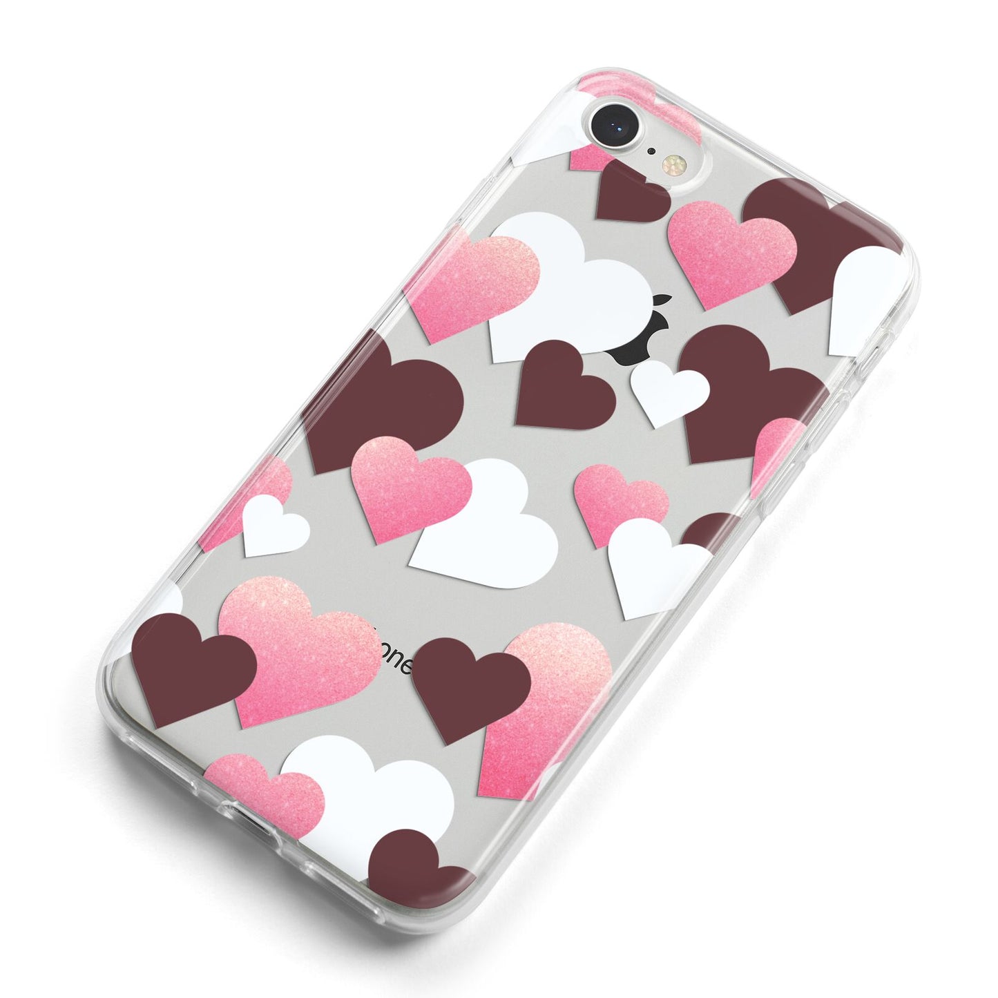 Hearts iPhone 8 Bumper Case on Silver iPhone Alternative Image