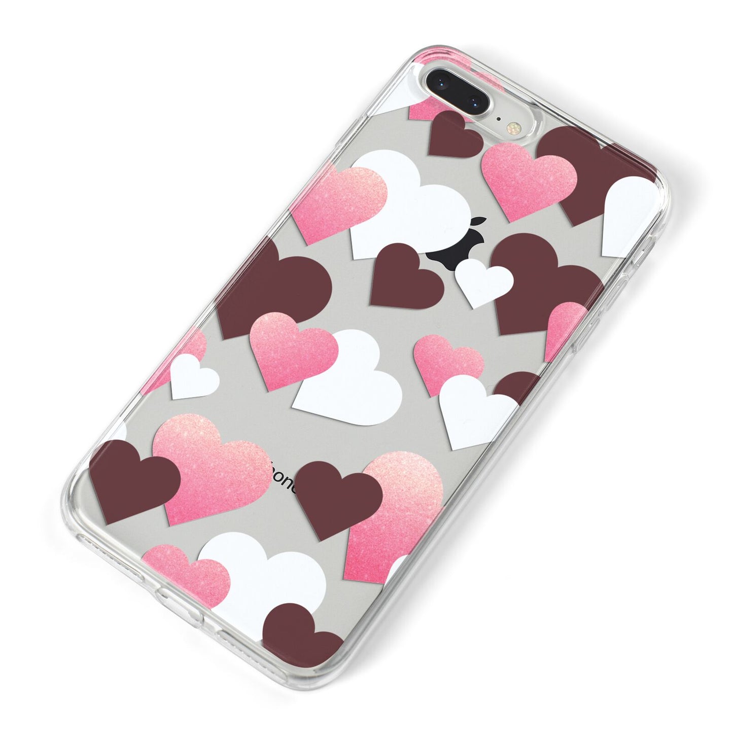 Hearts iPhone 8 Plus Bumper Case on Silver iPhone Alternative Image