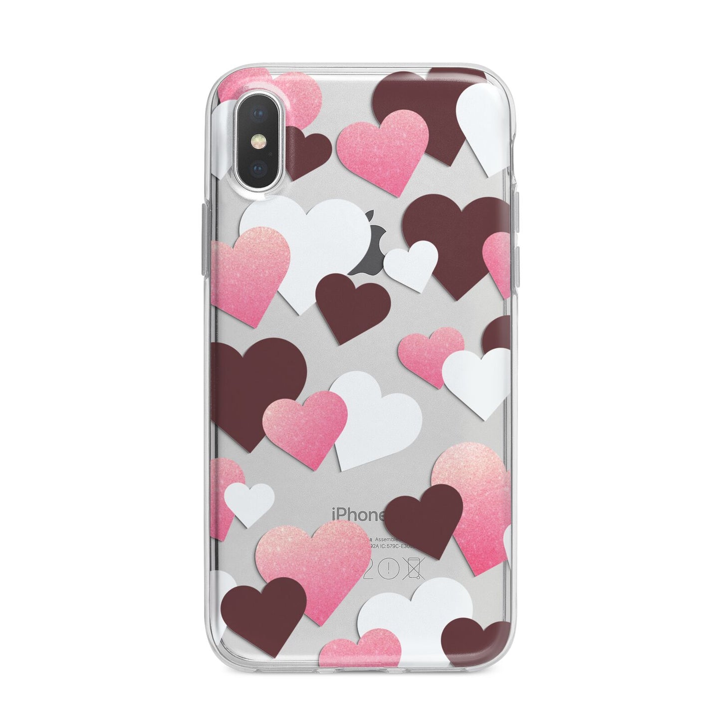 Hearts iPhone X Bumper Case on Silver iPhone Alternative Image 1