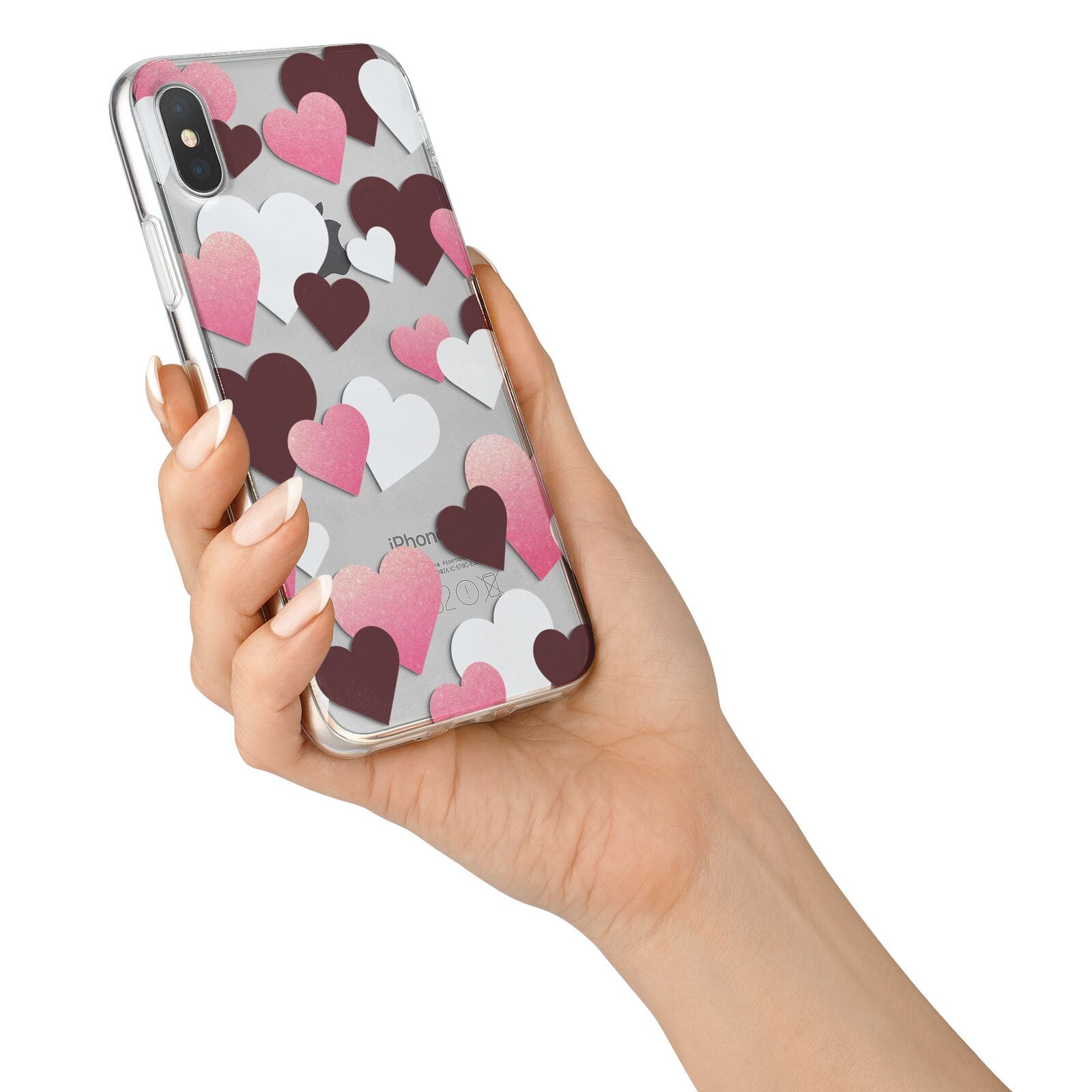 Hearts iPhone X Bumper Case on Silver iPhone Alternative Image 2