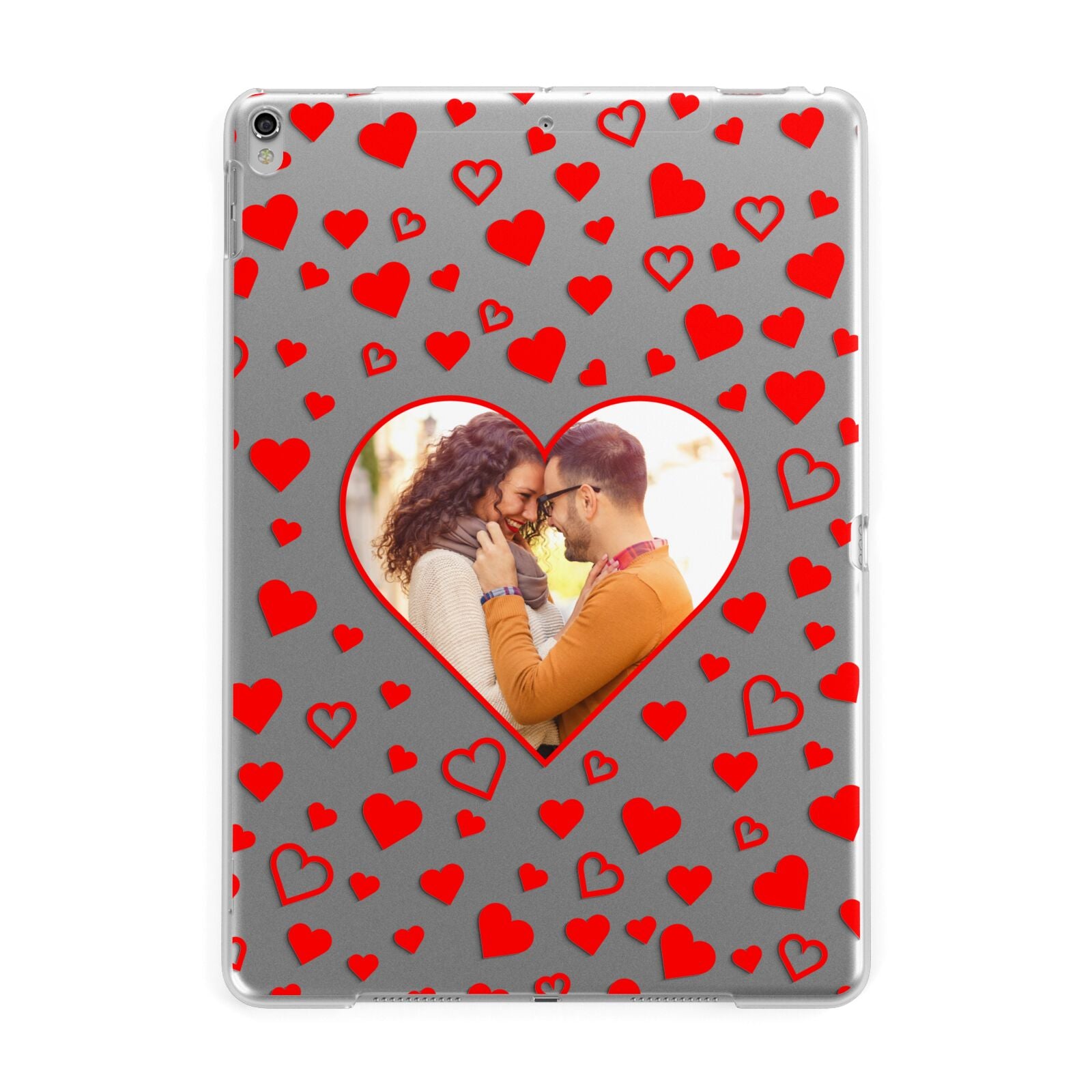 Hearts with Photo Apple iPad Silver Case